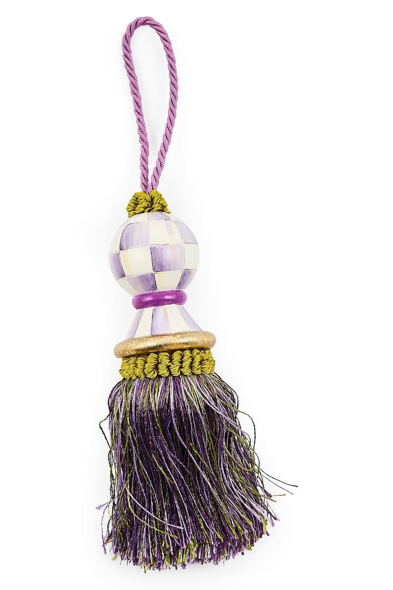 Violet Check Tassel, Alternate, color, VIOLET