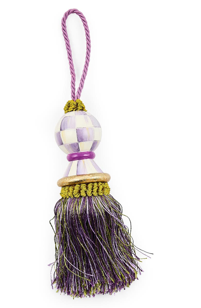 MACKENZIE CHILDS Violet Check Tassel, Alternate, color, Violet