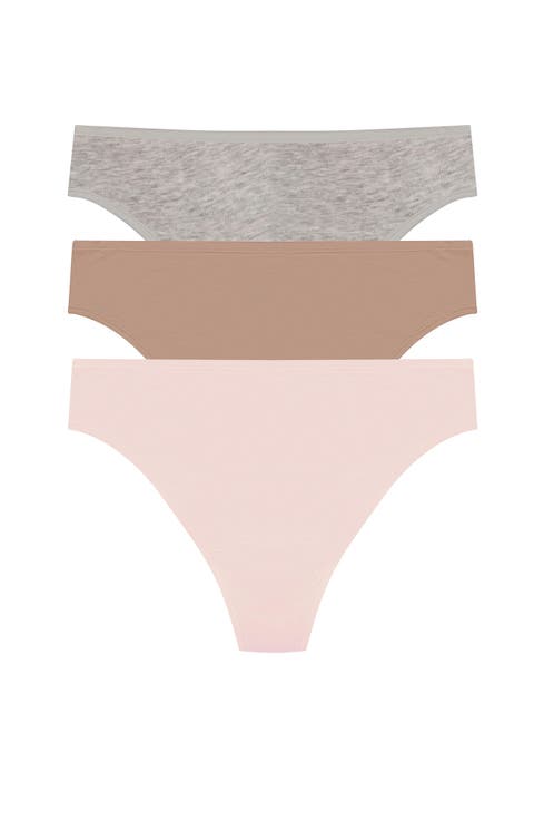 Bliss Bare Cotton Thong 3-Pack