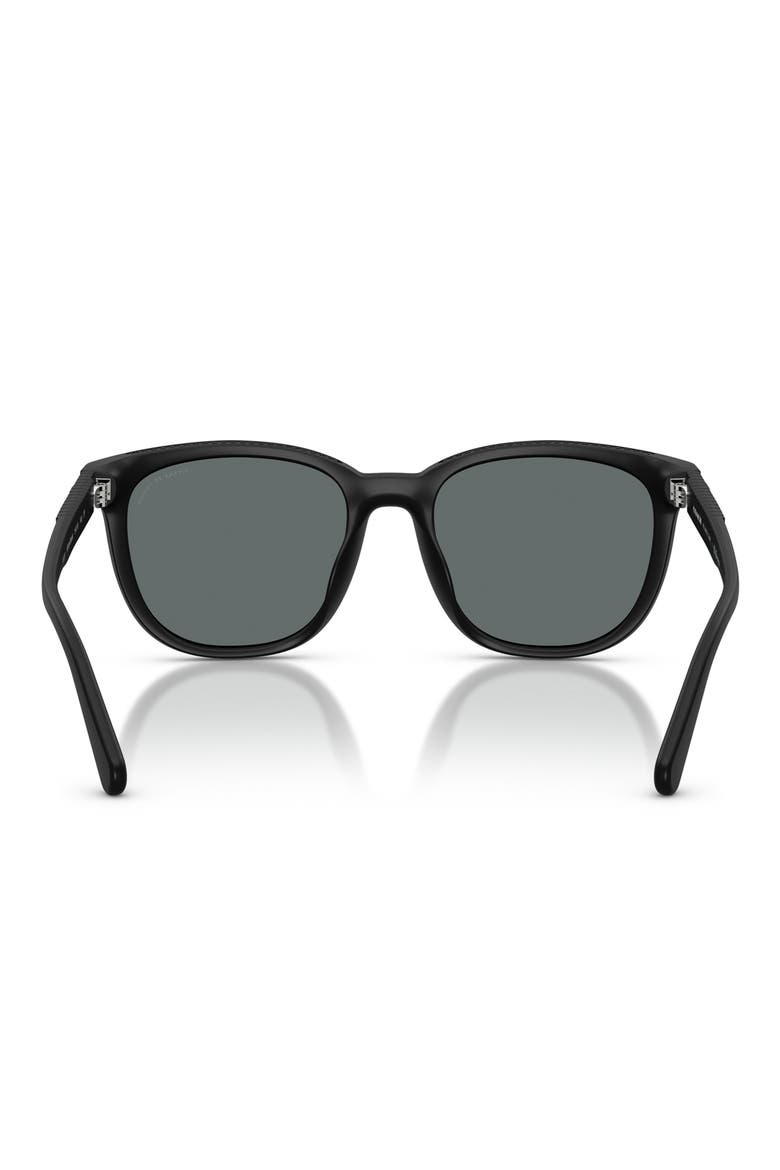 54mm Polarized Square Sunglasses, Alternate, color, MATTE BLACK / GREY SOLID POLAR