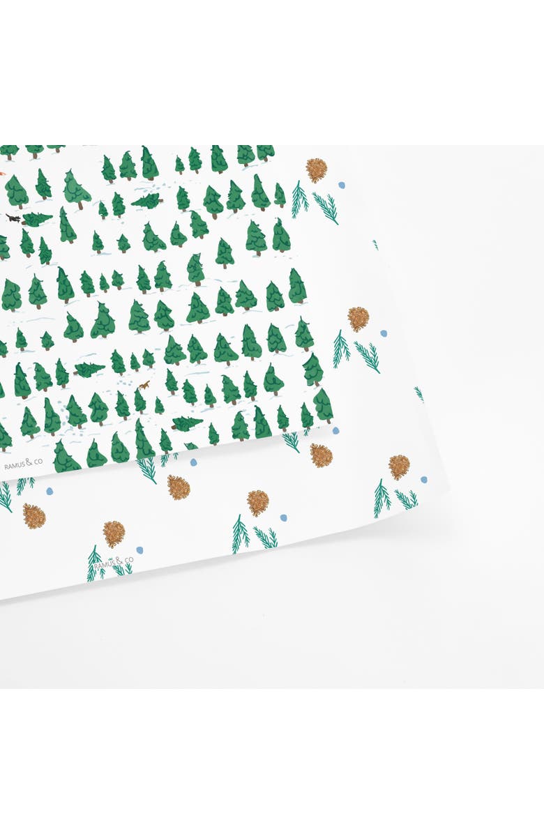 Ramus & Co Two-Sided "Pine Forest" Heavyweight Christmas/Holiday Gift Wrap, Main, color,
