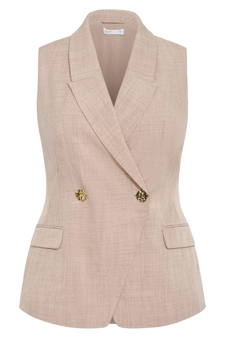 Luci Double Breasted Waistcoat, Main, color, LATTE