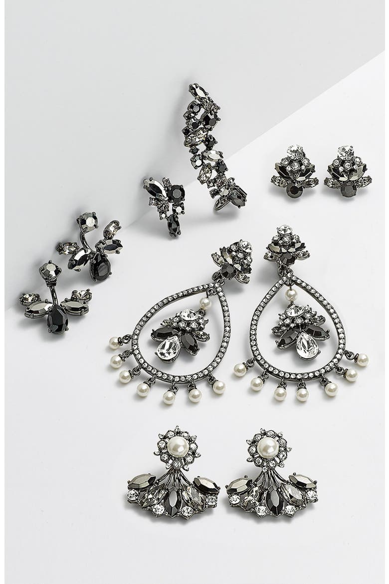 'Poppy' Mismatched Earrings, Alternate, color, BLACK MULTI