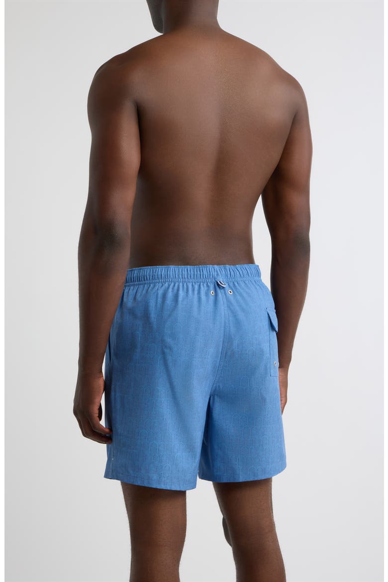 Island Palms Swim Trunks, Alternate, color, BLUE PEARL