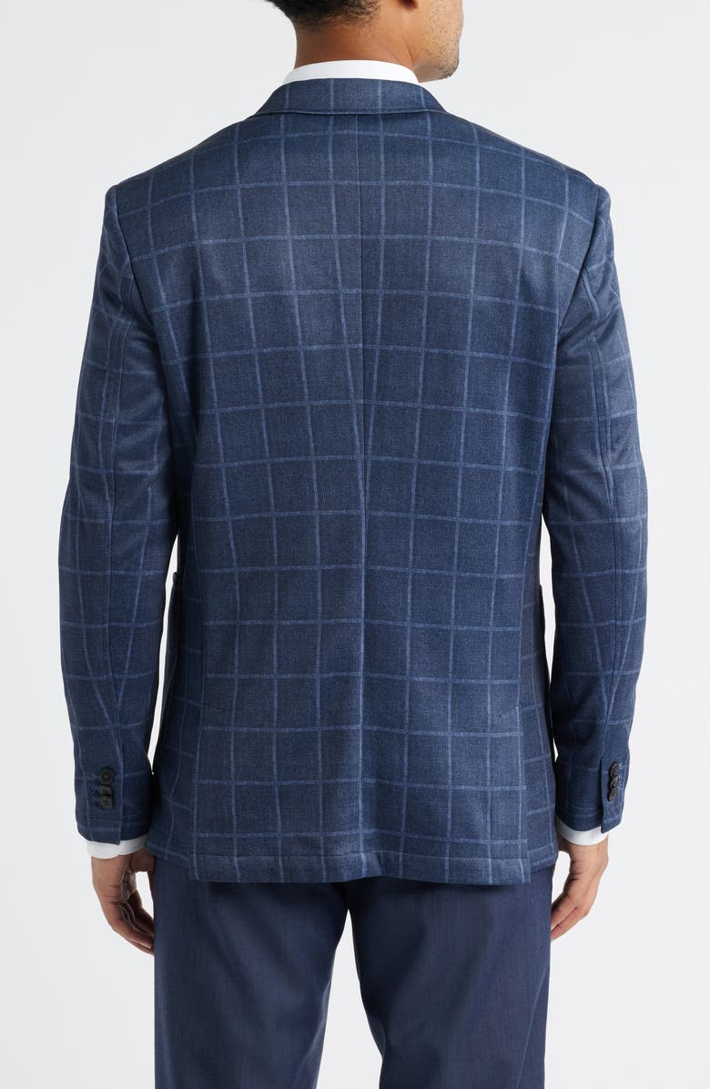 Johnston & Murphy XC Flex<sup>®</sup> Navy Windowpane Plaid Cotton Blend Knit Sport Coat, Alternate, color, Navy Plaid
