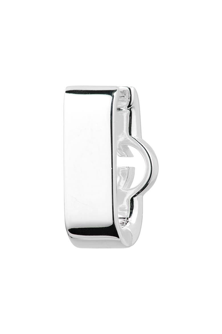 Interlocking G Sterling Silver Huggie Hoop Earrings, Alternate, color, SILVER