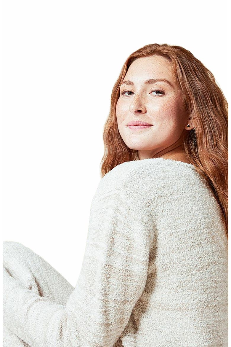Heather Marshmallow Crew Neck Lounge Set, Alternate, color, Heather Coco