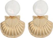Panacea Freshwater Pearl & Shell Drop Earrings