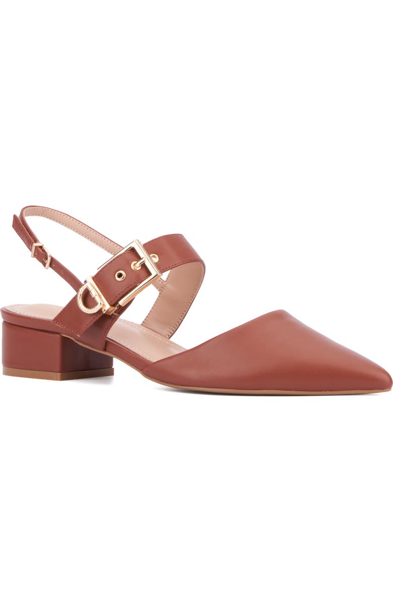 NEW YORK AND COMPANY Rea Slingback Pump, Main, color, Cognac