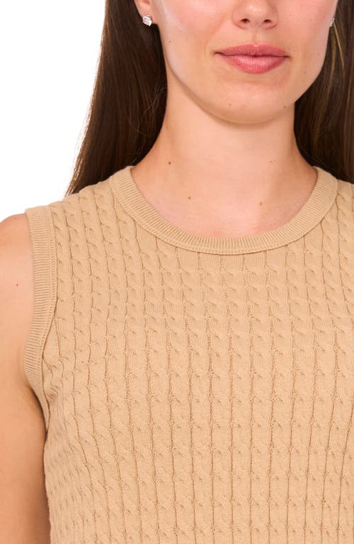 Halogenr Halogen(r) Cable Stitch Cotton Sweater Tank In Blue