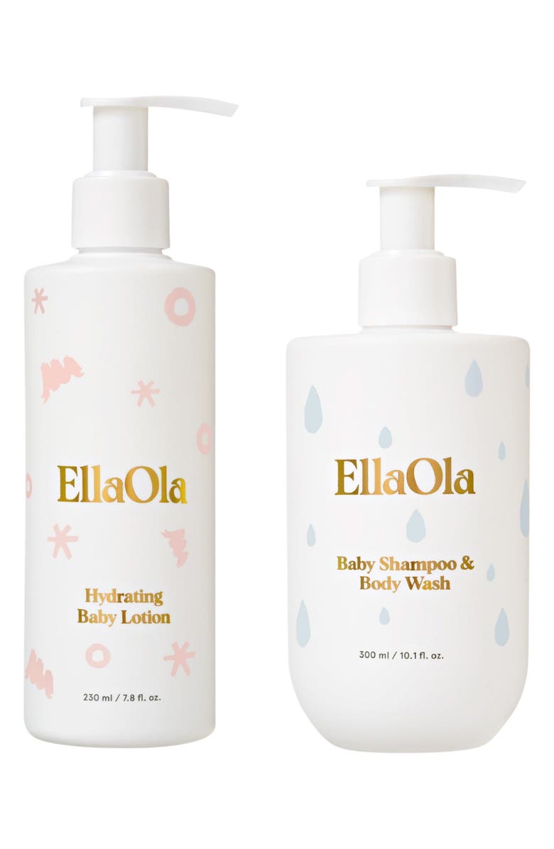 EllaOla Hydrating Baby Lotion & Shampoo/Body Wash 2-Piece Set, Main, color, White