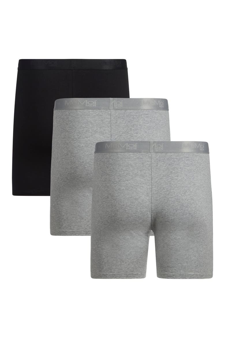 Assorted 3-Pack Cool Stretch Cotton Boxer Shorts, Alternate, color, BLACK-GRAY-GRAY
