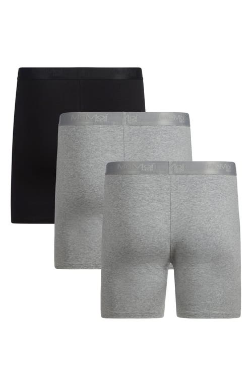 Memoi Assorted 3-pack Cool Stretch Cotton Boxer Shorts In Multi