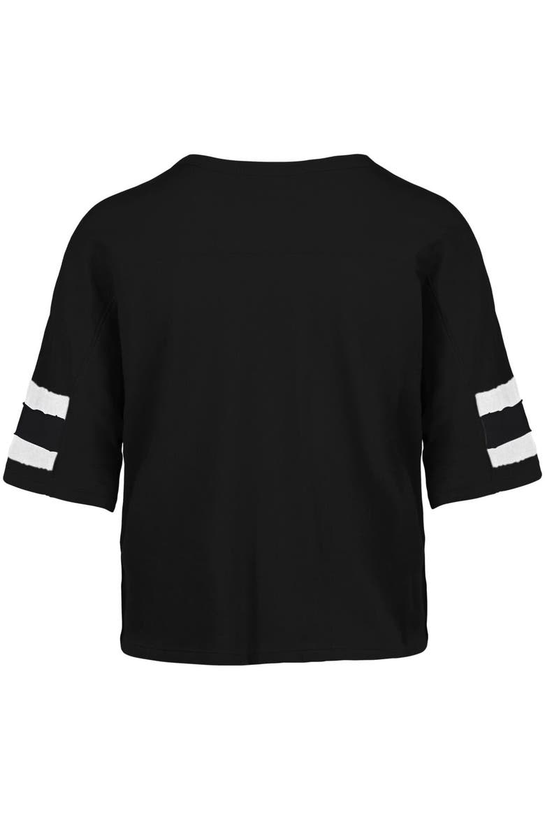 Women's '47 Black Miami Dolphins Premier Scout Cropped V-Neck T-Shirt, Alternate, color, Black