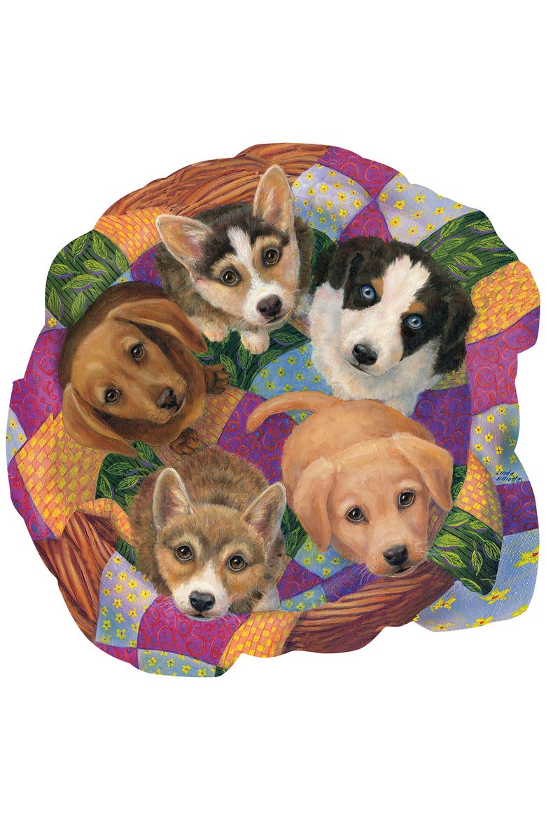 Litter of Puppies 750 piece Jigsaw Puzzle for Adults Special Shape, Alternate, color, Multicolor