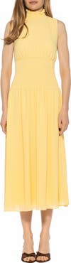 Alexia Admor Noor Smocked Neck Midi Dress