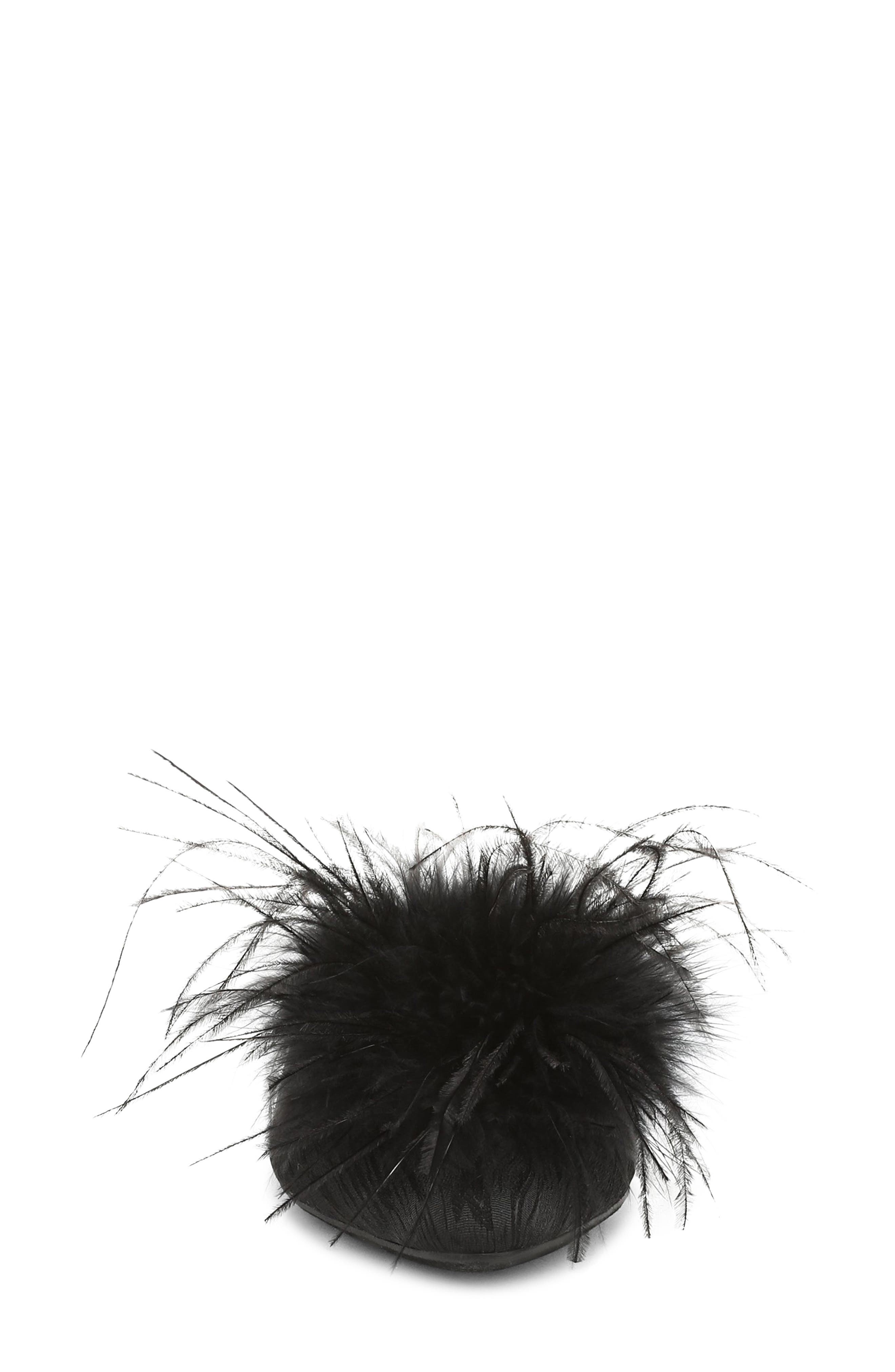Khai Feather Mule, Alternate, color, BLACK
