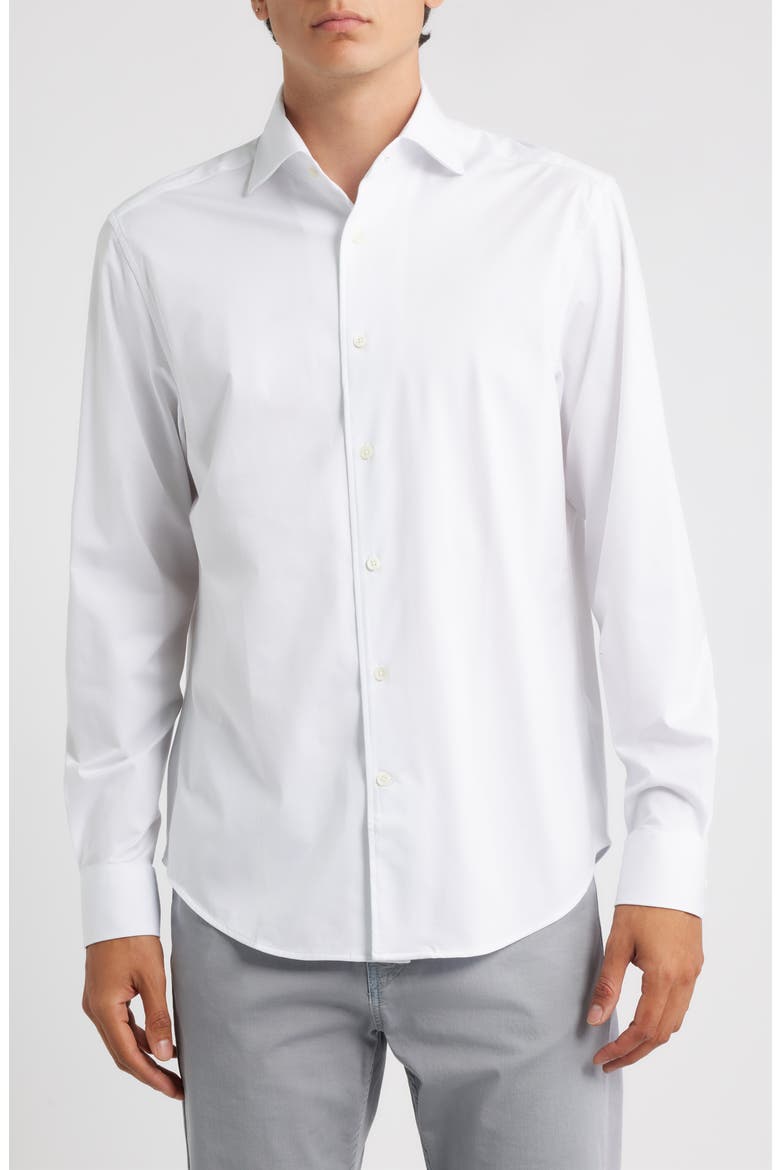 Devon OoohCotton® Button-Up Shirt, Main, color, WHITE