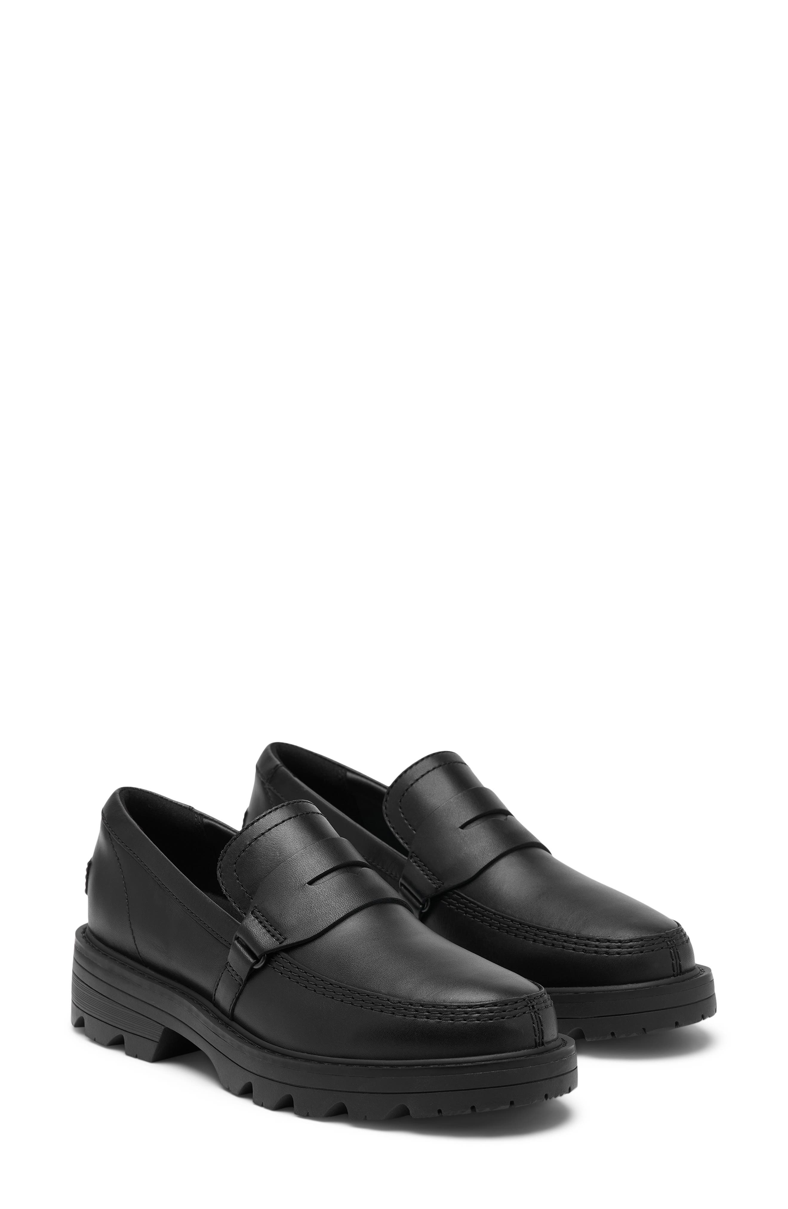 Revel Ave Leather Loafer, Alternate, color, BLACK/ BLACK