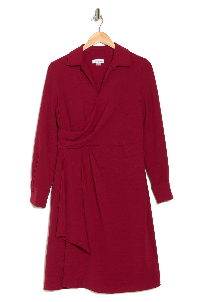 Calvin Klein Long Sleeve A-Line Dress, Alternate, color,