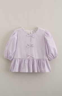 Kids' Bow Front Peplum Top