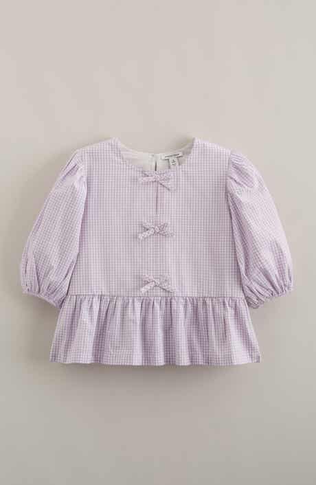 Kids' Bow Front Peplum Top