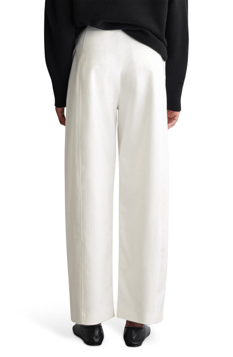 COS Soft Pima Cotton Barrel Leg Dress Pants, Alternate, color, White Dusty Light