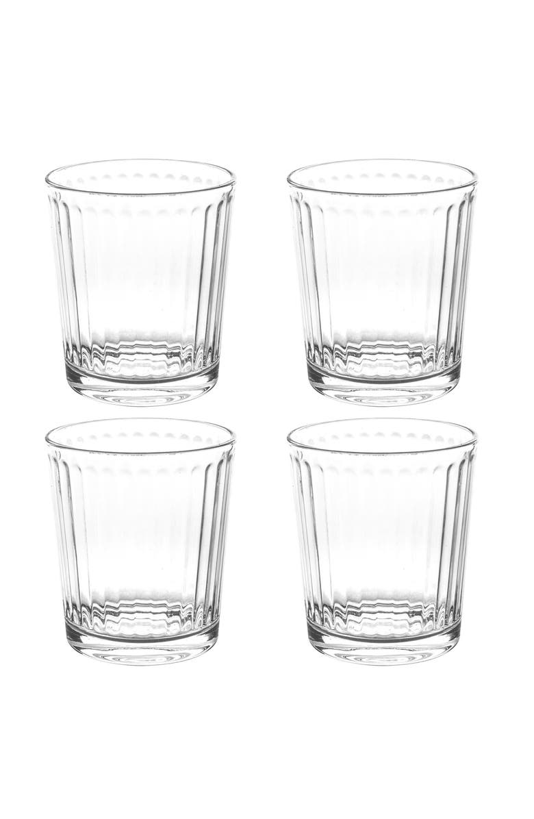 Gibson Home Moonstone 4 Piece 13.5 Ounce Double Old-Fashioned Glass Set, Alternate, color, Clear
