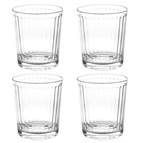 Gibson Home Moonstone 4 Piece 13.5 Ounce Double Old-fashioned Glass Set In Transparent