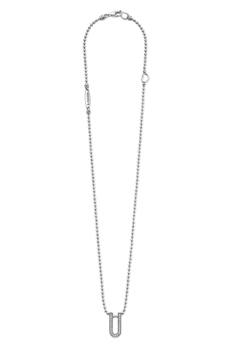Caviar Spark Small Linear Pavé Diamond Pendant Necklace, Alternate, color, SILVER
