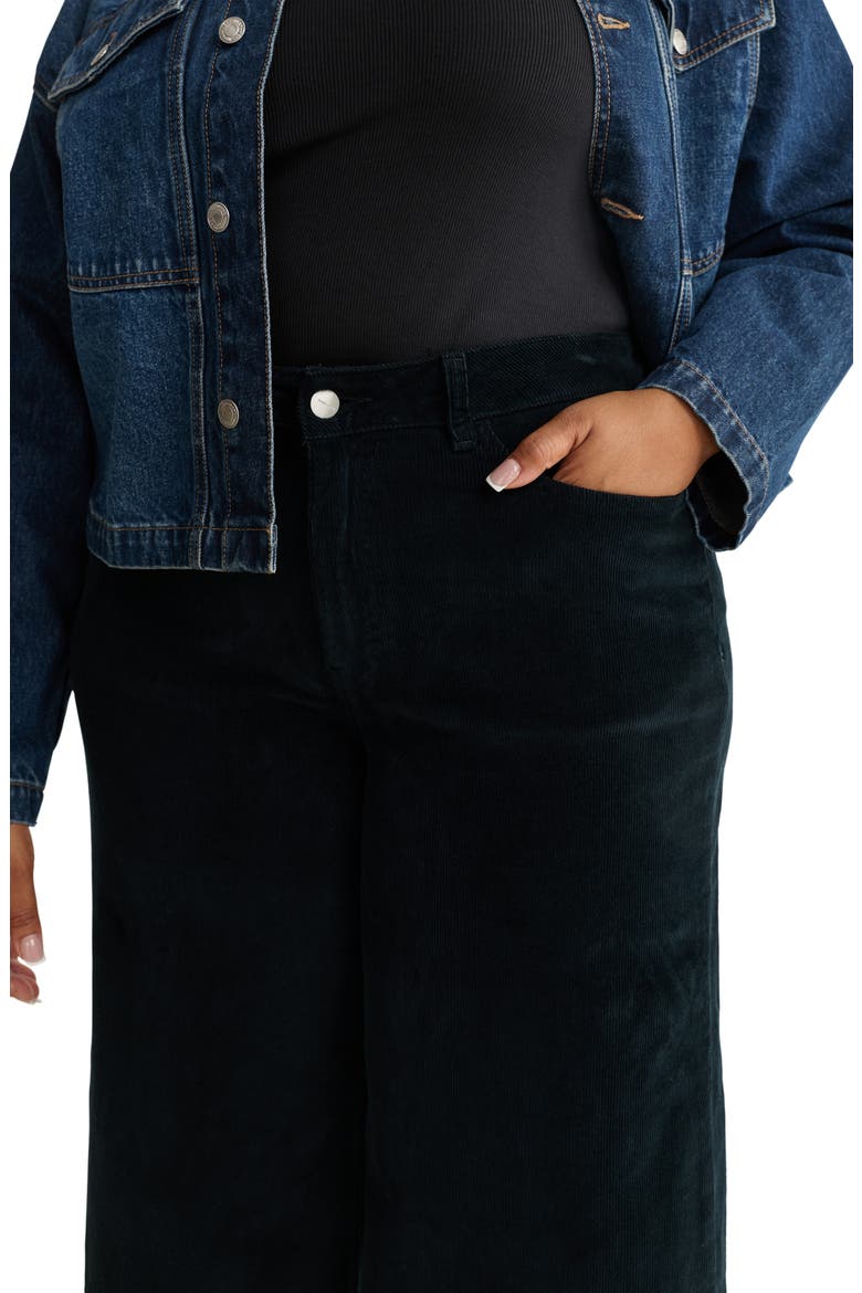 AVL Crop Denim Jacket with Corduroy Collar, Alternate, color, MERCER