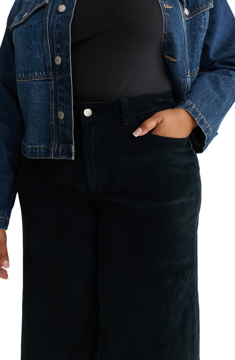 WARP+WEFT AVL Crop Denim Jacket with Corduroy Collar, Alternate, color, Mercer