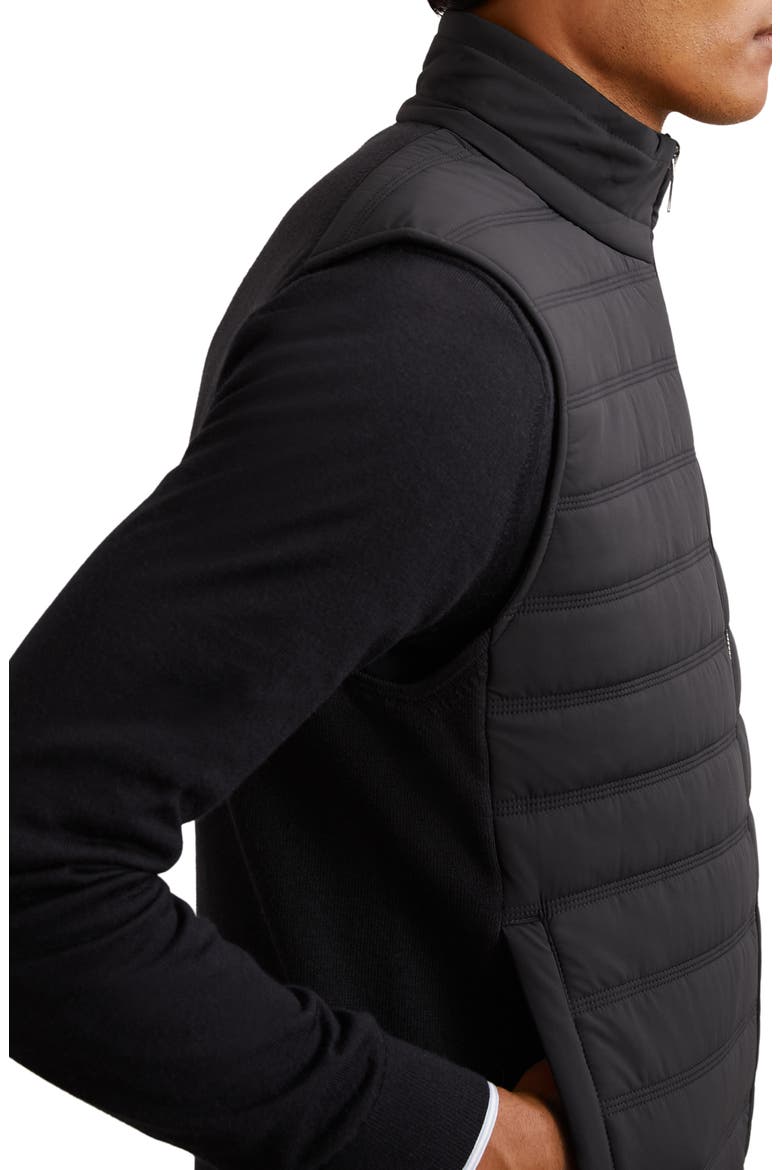 Newford Mixed Media Quilted Vest, Alternate, color, NAVY