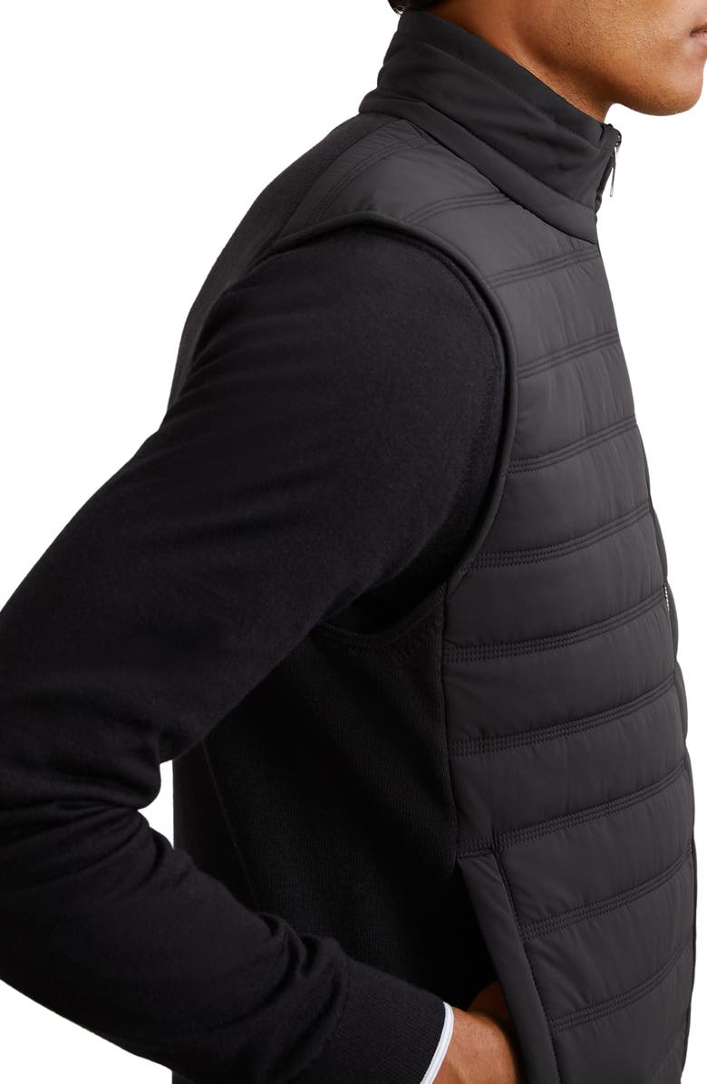 Reiss Newford Mixed Media Quilted Vest, Alternate, color, Navy
