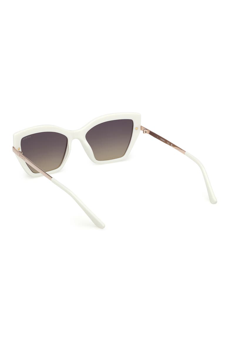 Rectangular Sunglasses, Alternate, color, WHITE / GRADIENT SMOKE