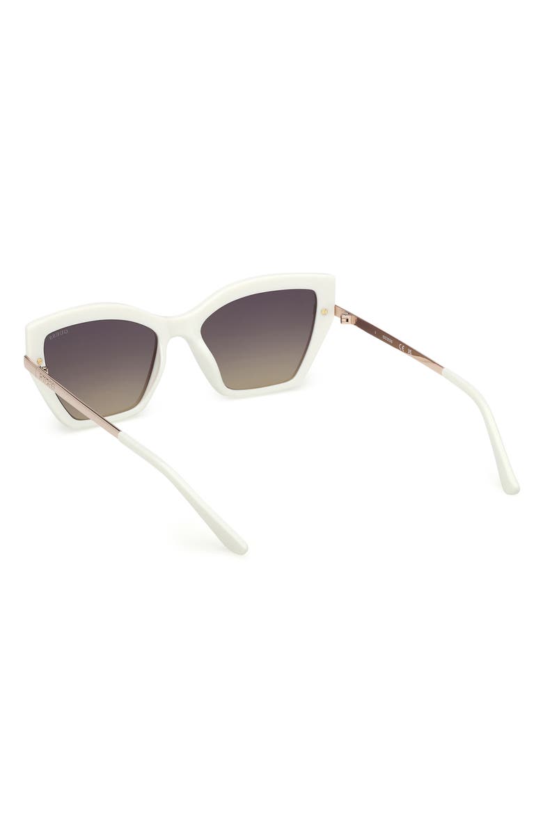 GUESS Rectangular Sunglasses, Alternate, color, White / Gradient Smoke