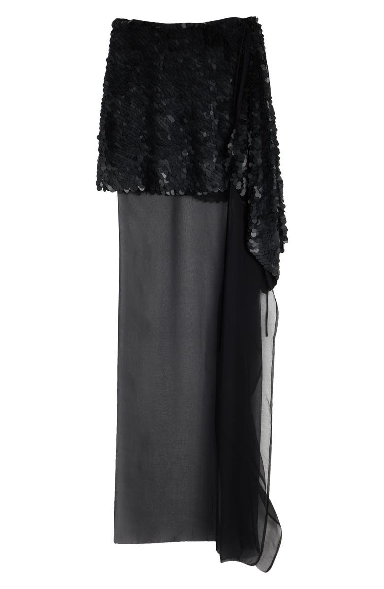 Dries Van Noten Silene Asymmetric Sheer Sequin Georgette Skirt, Alternate, color, 