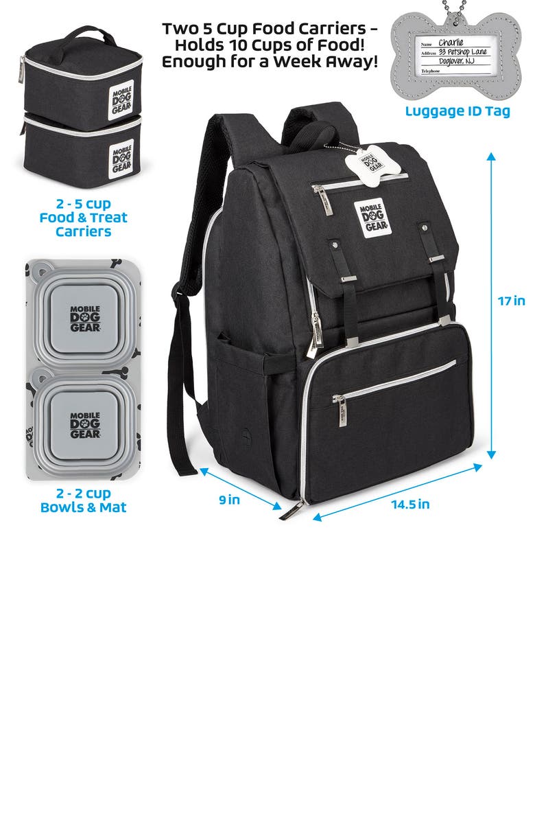 MOBILE DOG GEAR Ultimate Week Away Backpack - Black, Alternate, color, 