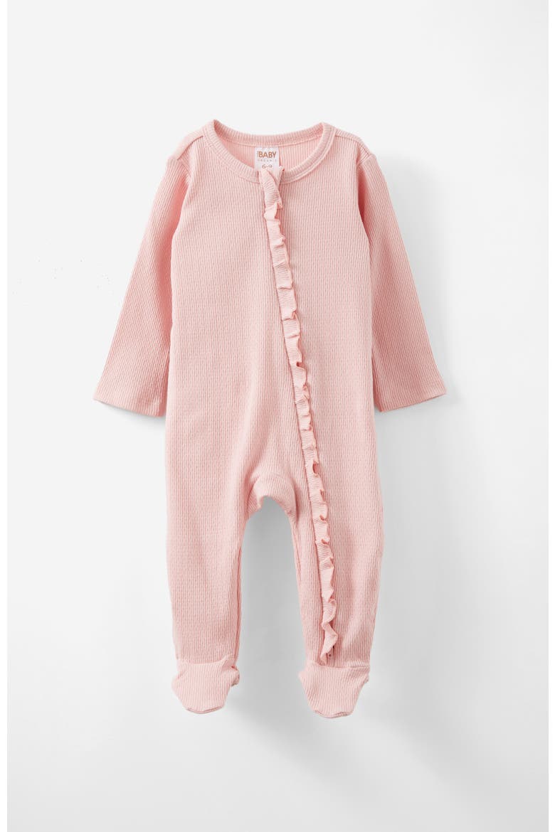 Organic Pointelle Ruffle Zip All In One, Main, color, Zephyr