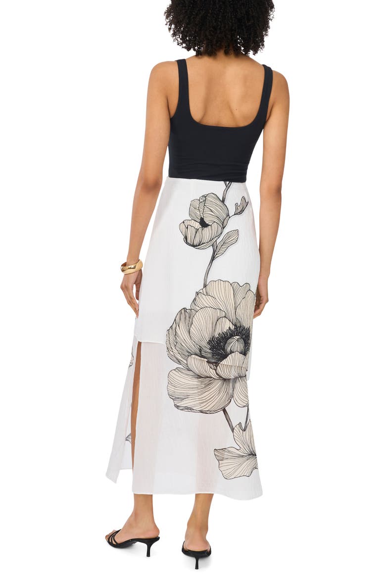 Semisheer Printed Skirt, Alternate, color, ULTRA WHITE