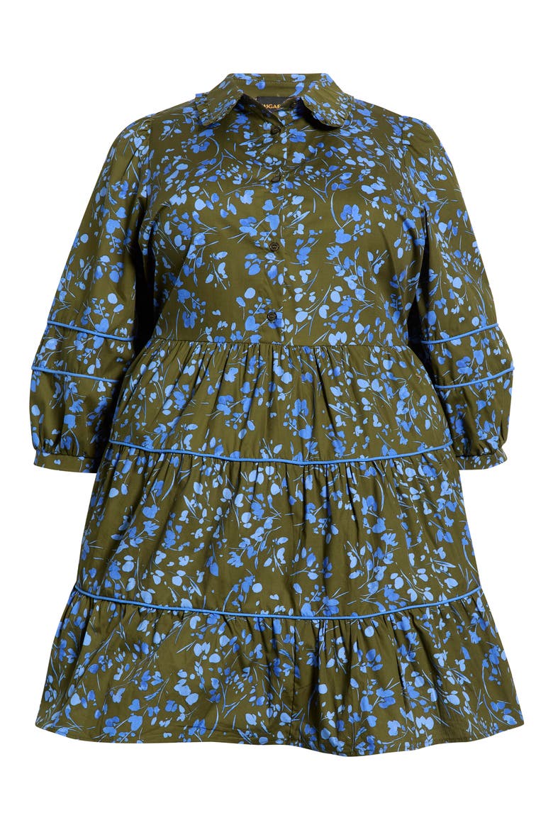 Solvay Floral Print Minidress, Alternate, color, GREEN-BLUE-MUL