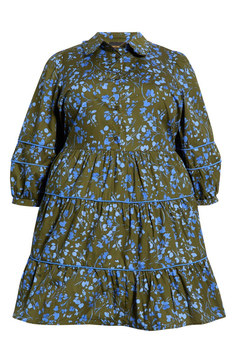 SUGARLIPS Solvay Floral Print Minidress, Alternate, color, Green-Blue-Mul