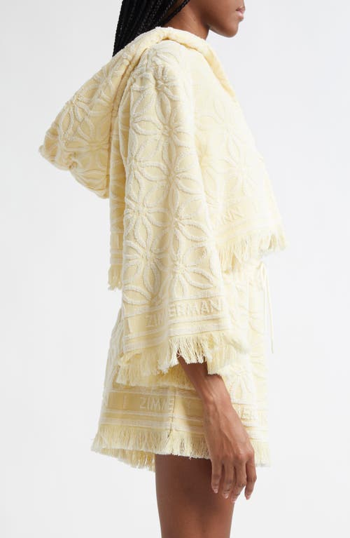 Shop Zimmermann Coco Jacquard Terry Cloth Hooded Top