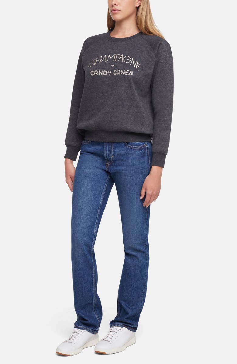 Wildfox Keely Champs and Candy Sweatshirt, Alternate, color, Heather Grey