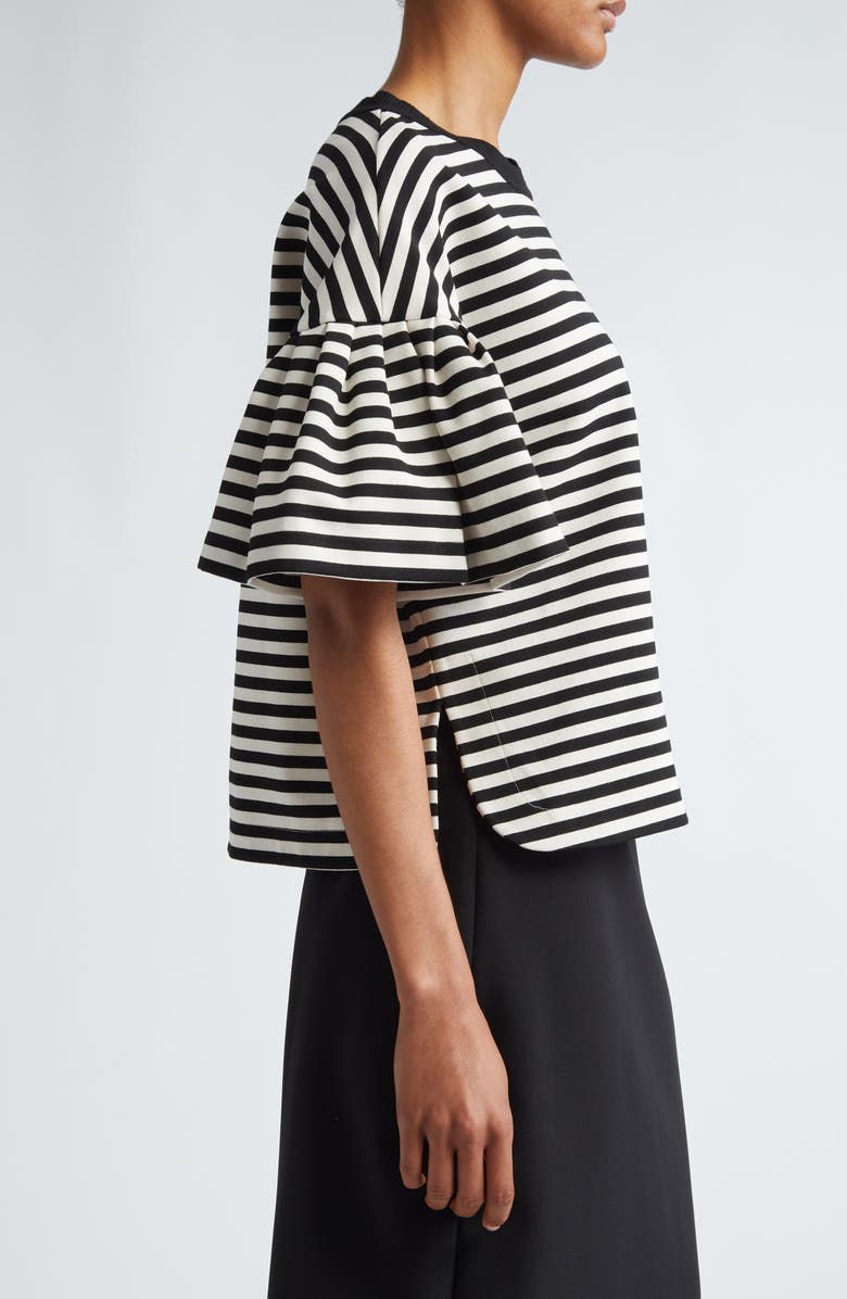 Max Mara Peirak Stripe Bell Sleeve Knit Top, Alternate, color,