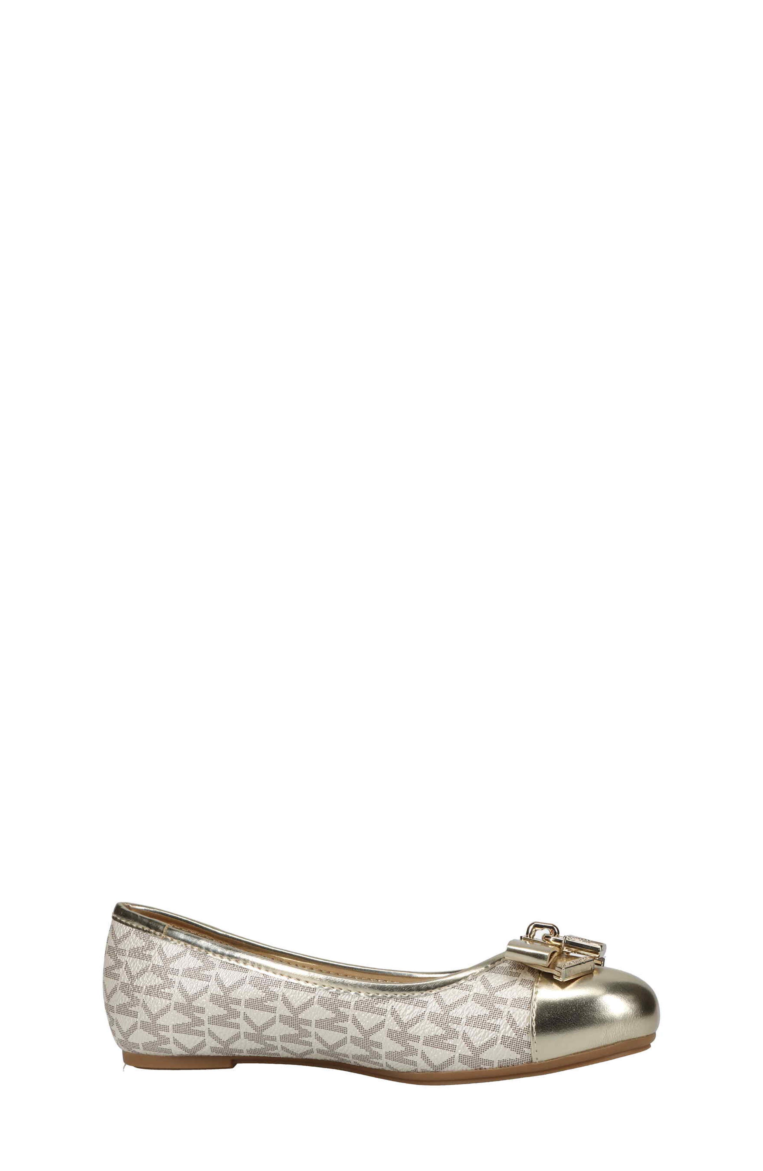 MICHAEL Michael Kors Kenya Lock Metallic Ballet Flat, Alternate, color, Pale Gold