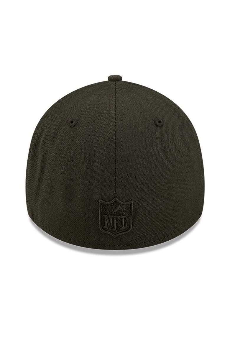 Men's New Era New York Jets Black On Black 39THIRTY Flex Hat, Alternate, color, Black