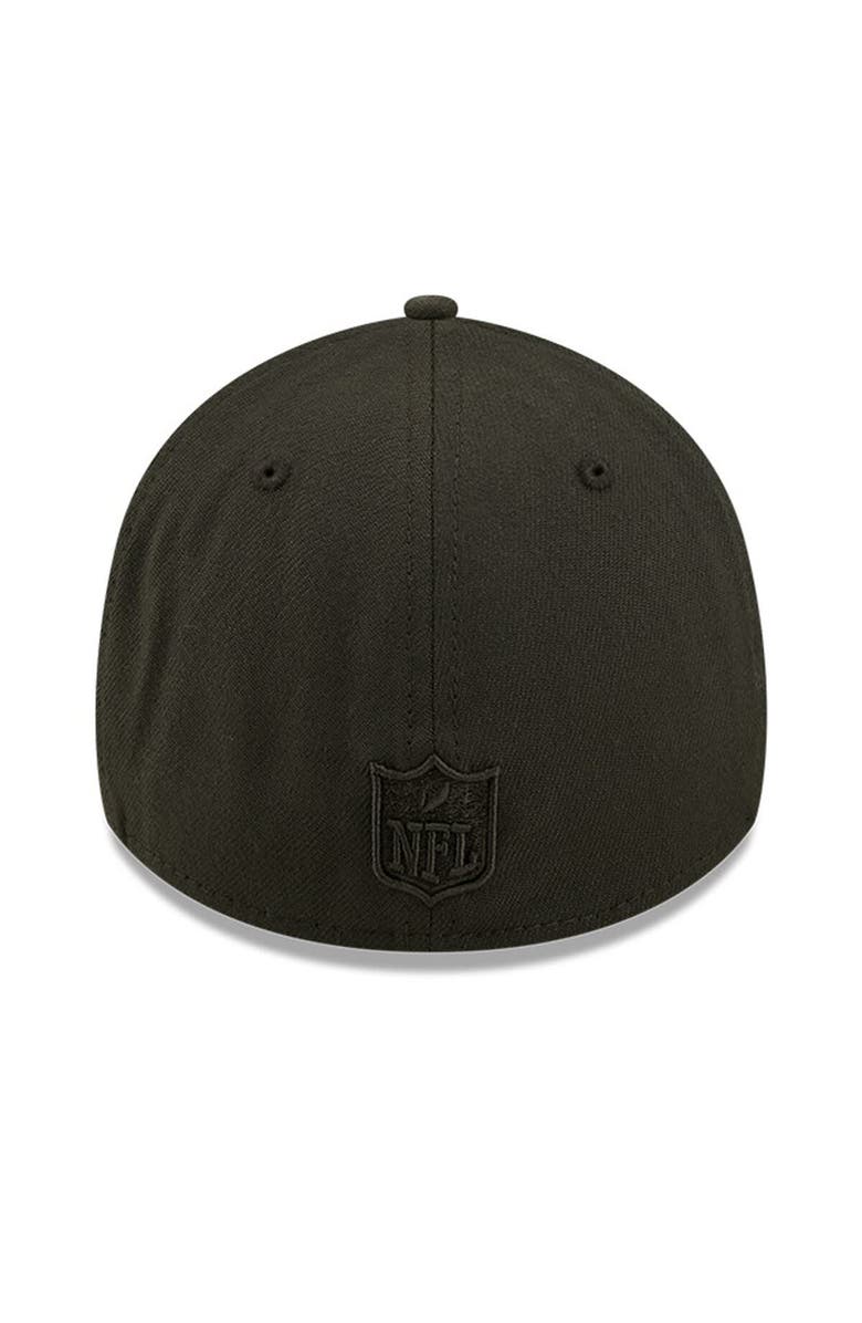 New Era Men's New Era New York Jets Black On Black 39THIRTY Flex Hat, Alternate, color, Black