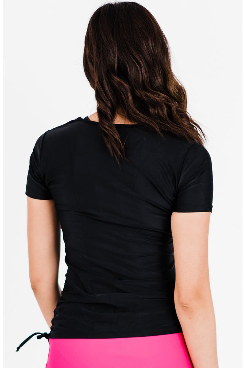 Short Sleeve Adele Swim Top, Alternate, color, Black
