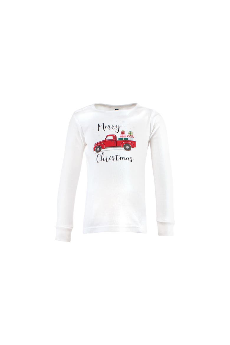 Cotton Pajama Set, Alternate, color, Red Truck Bows